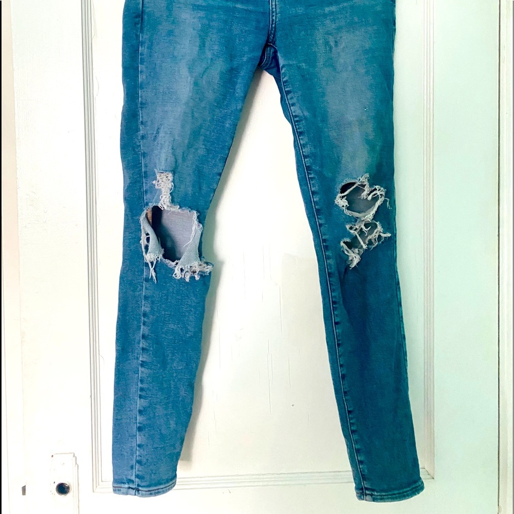American Eagle next level stretch ripped jeans